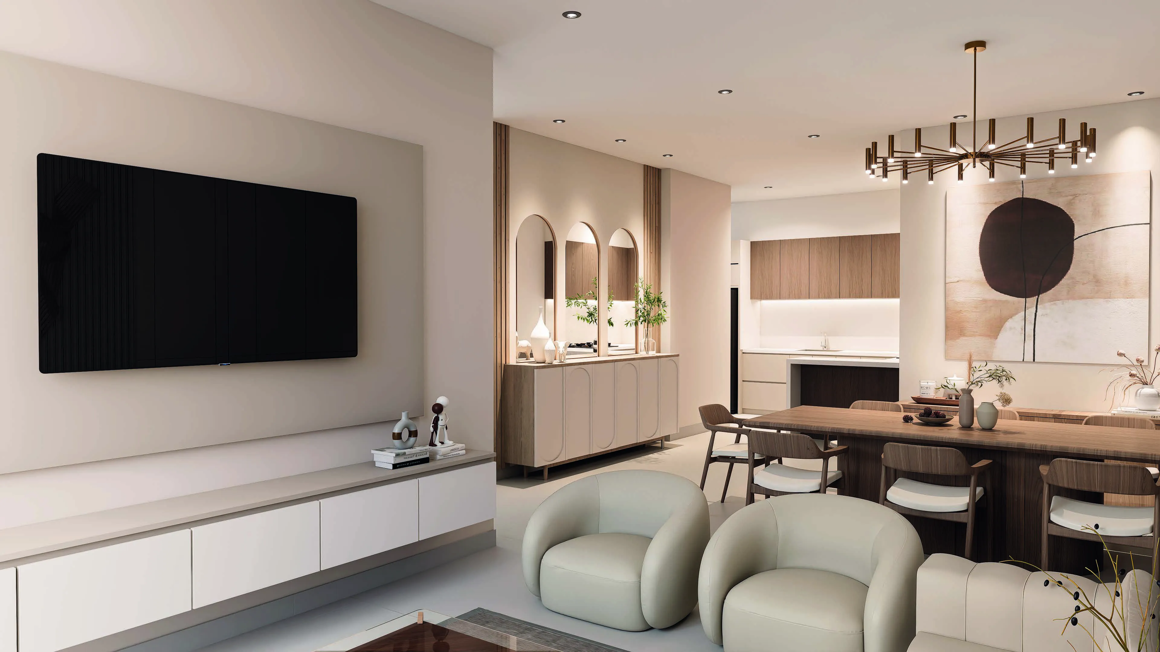 Sala de estar con TV y balconcillo